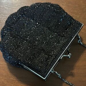 Elegant Black Beaded Evening Bag